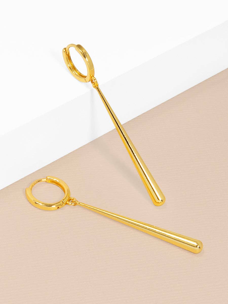 Gold Bar Drop Earrings