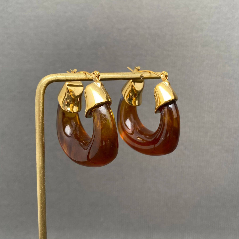 Cognac Curve Hoops