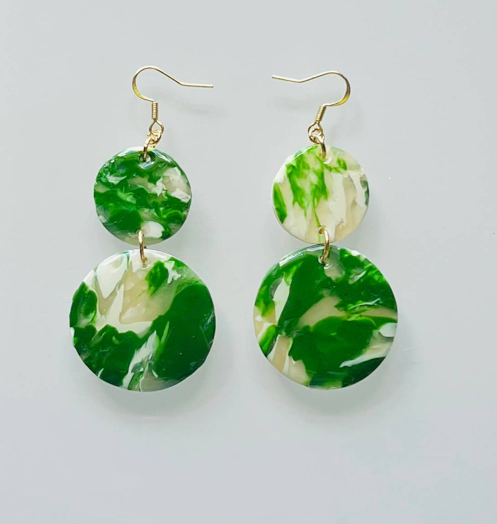 Emerald Marble Earrings