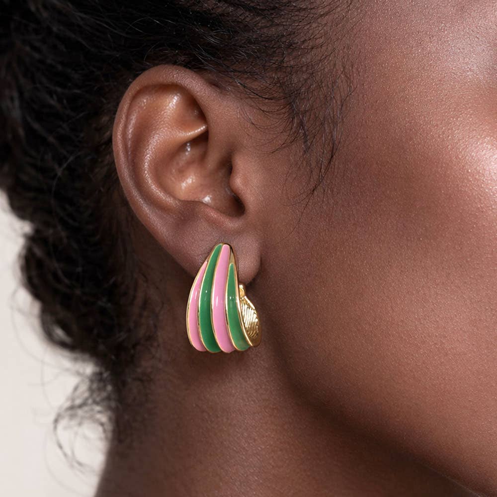 Sorbet Stripe Statement Hoop Earrings