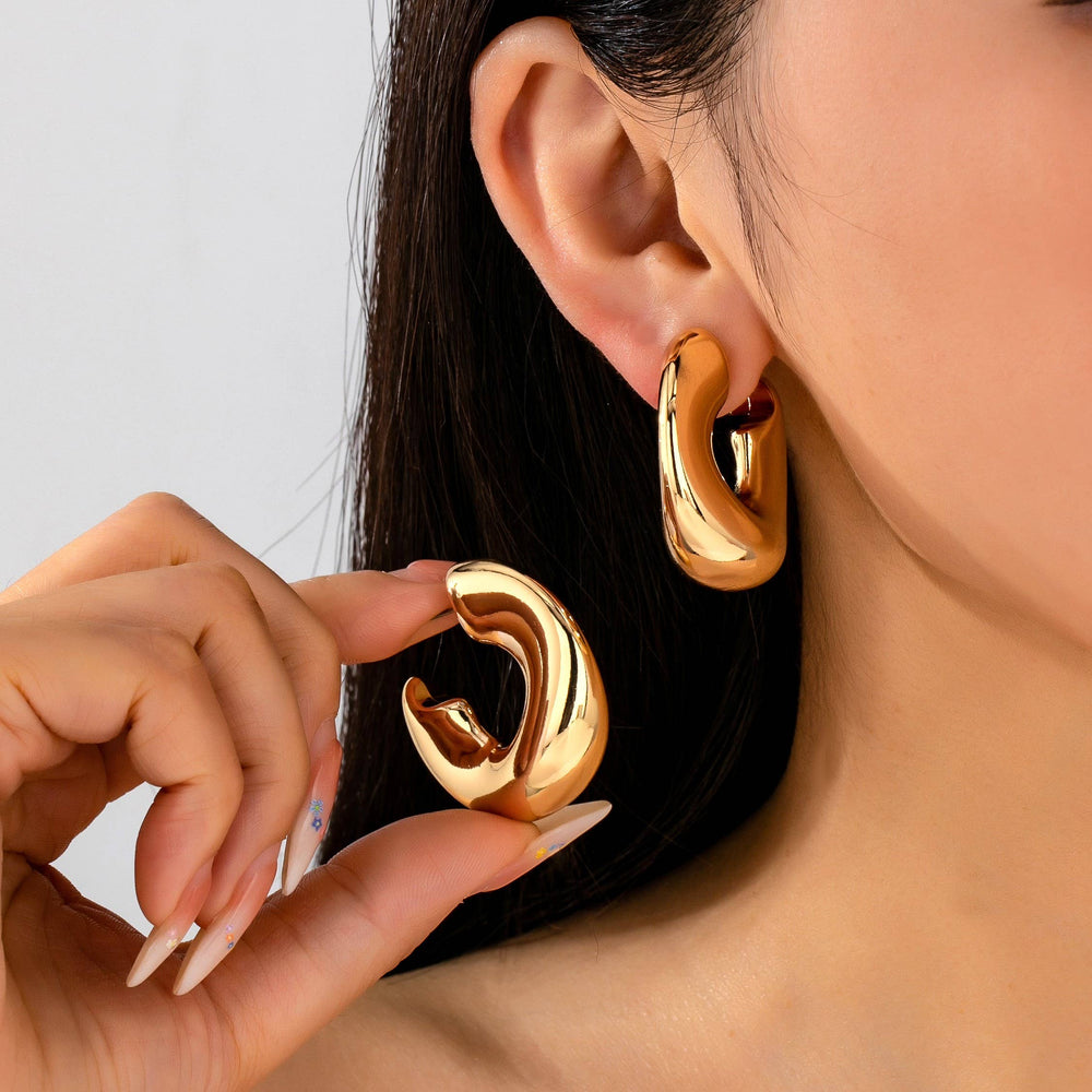 Golden Crescent Hoops