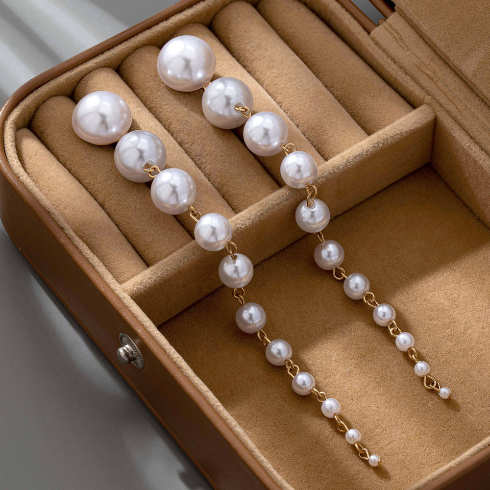 Pearl Cascade Statement Earrings