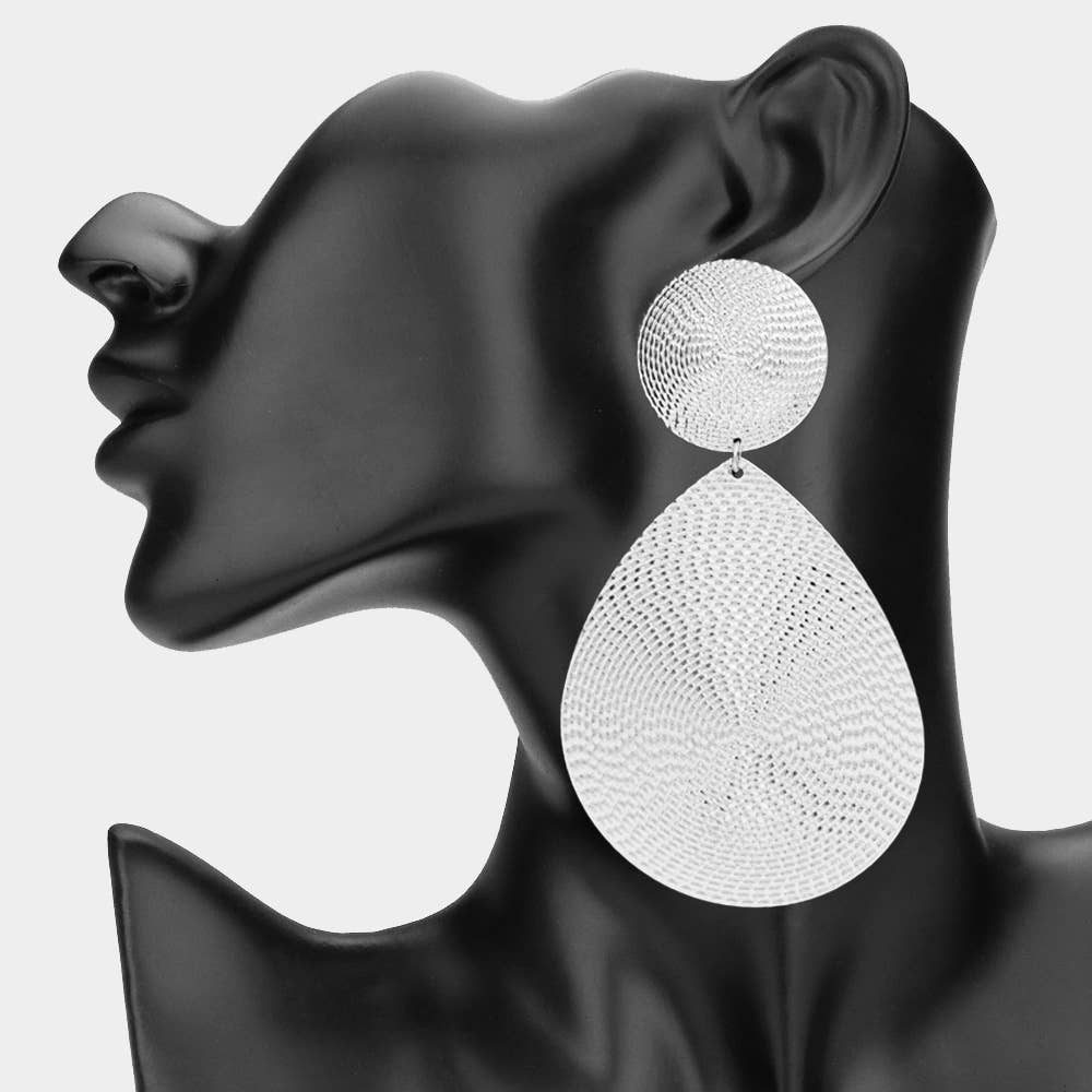 Golden Muse Textured Teardrop Earrings