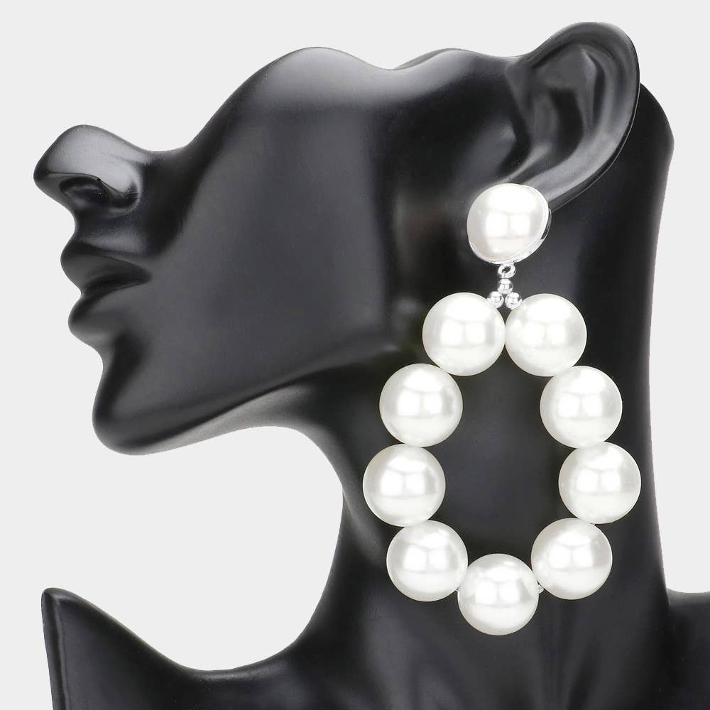 Chunky Beaded Loop Drop Earrings