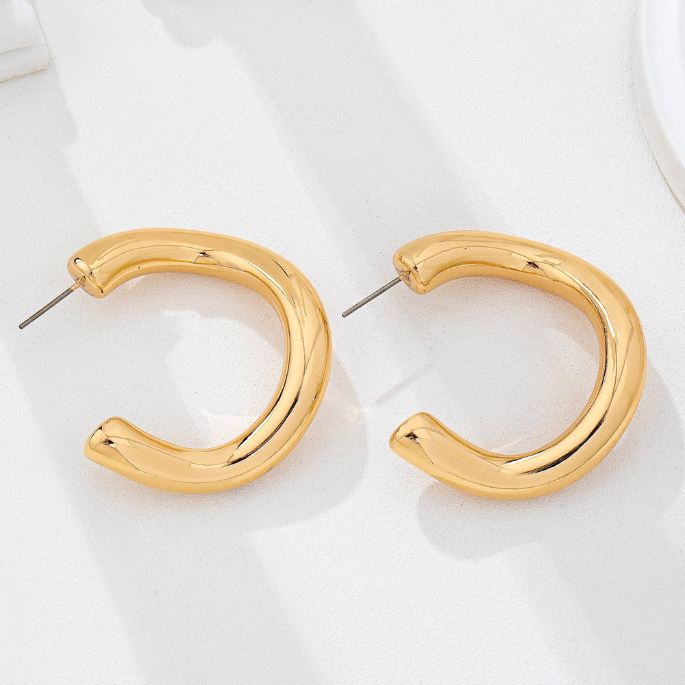 Chunky U-Shape Hoop Earrings