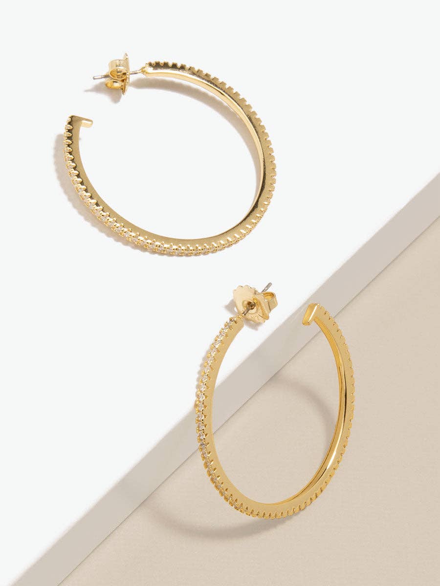 Pavé Crystal Hoop Earrings