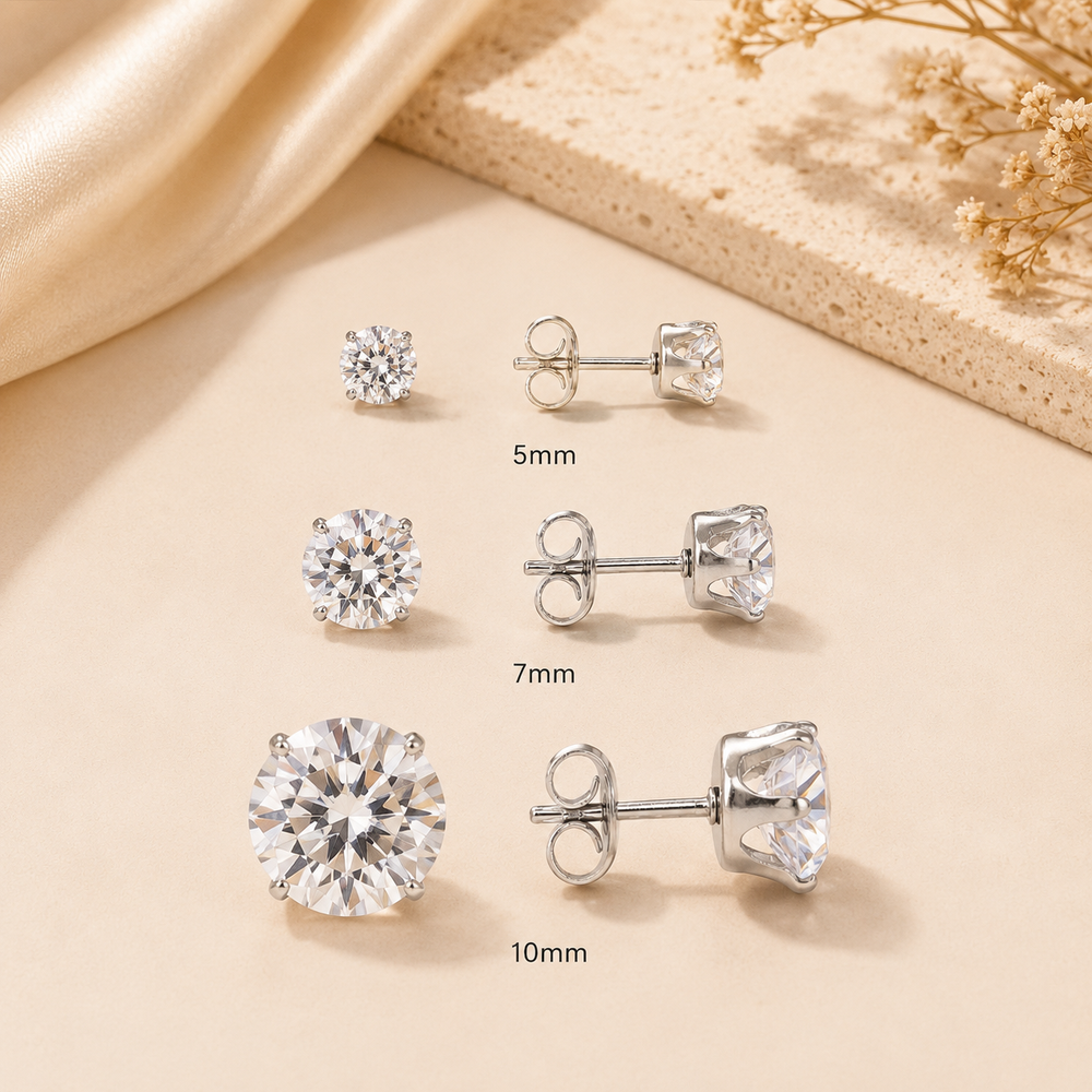 Classic CZ Stud Earrings