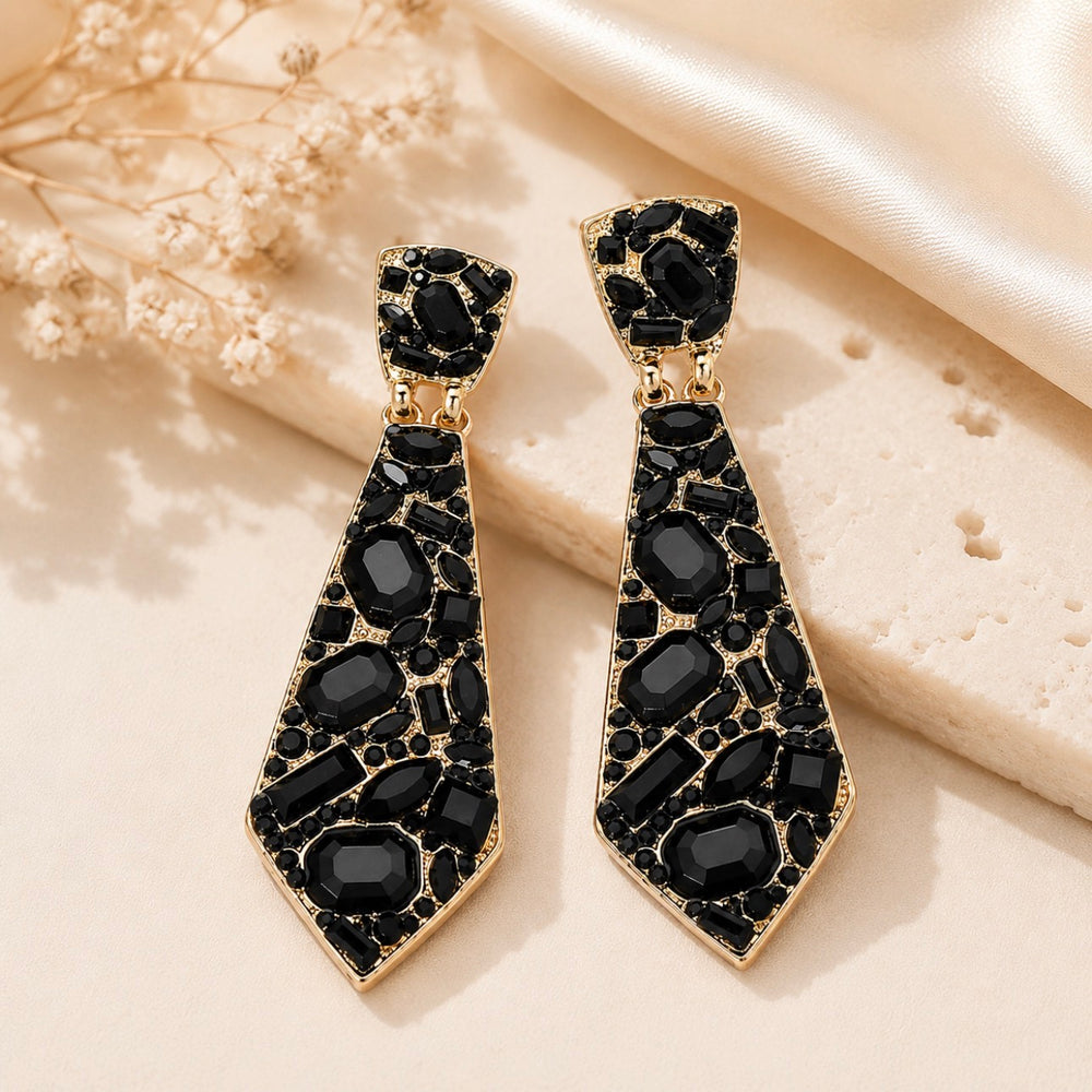Glam Crystal Tie Earrings