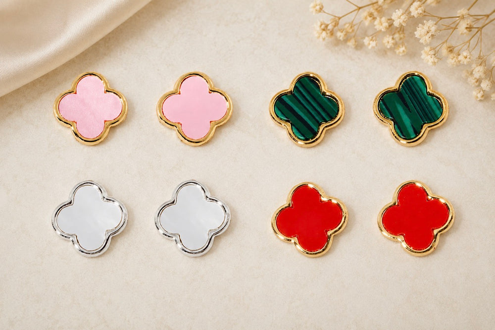 Luxe Clover Stud Earrings