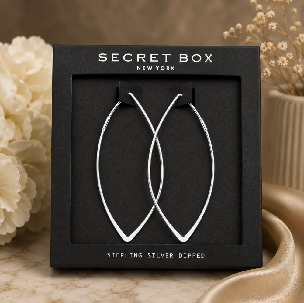 Silver Infinity Leaf Hoops