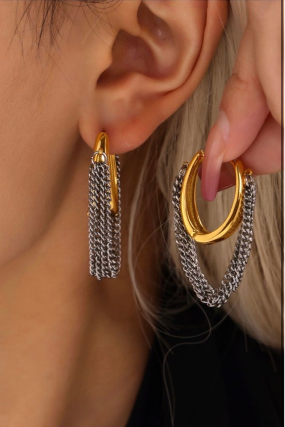 Urban Edge Chain Tassel Earrings