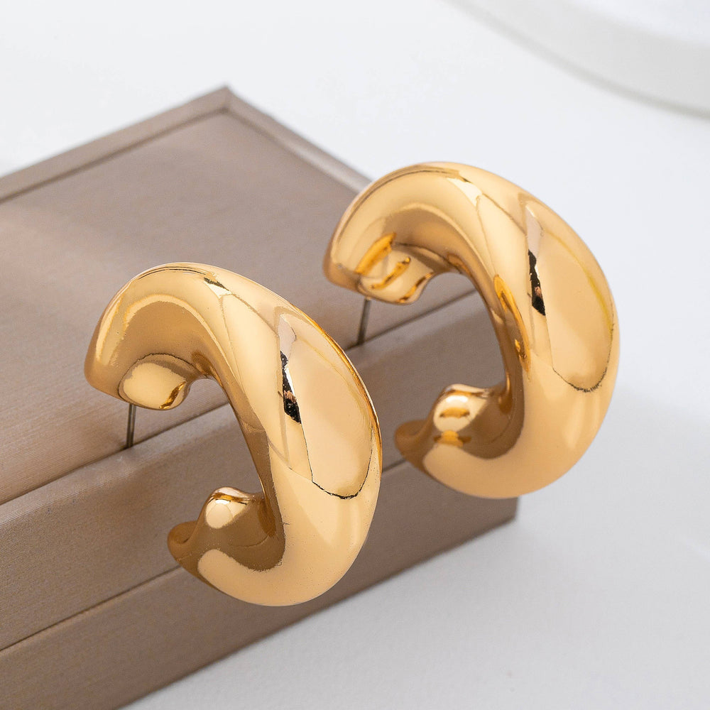Golden Crescent Hoops
