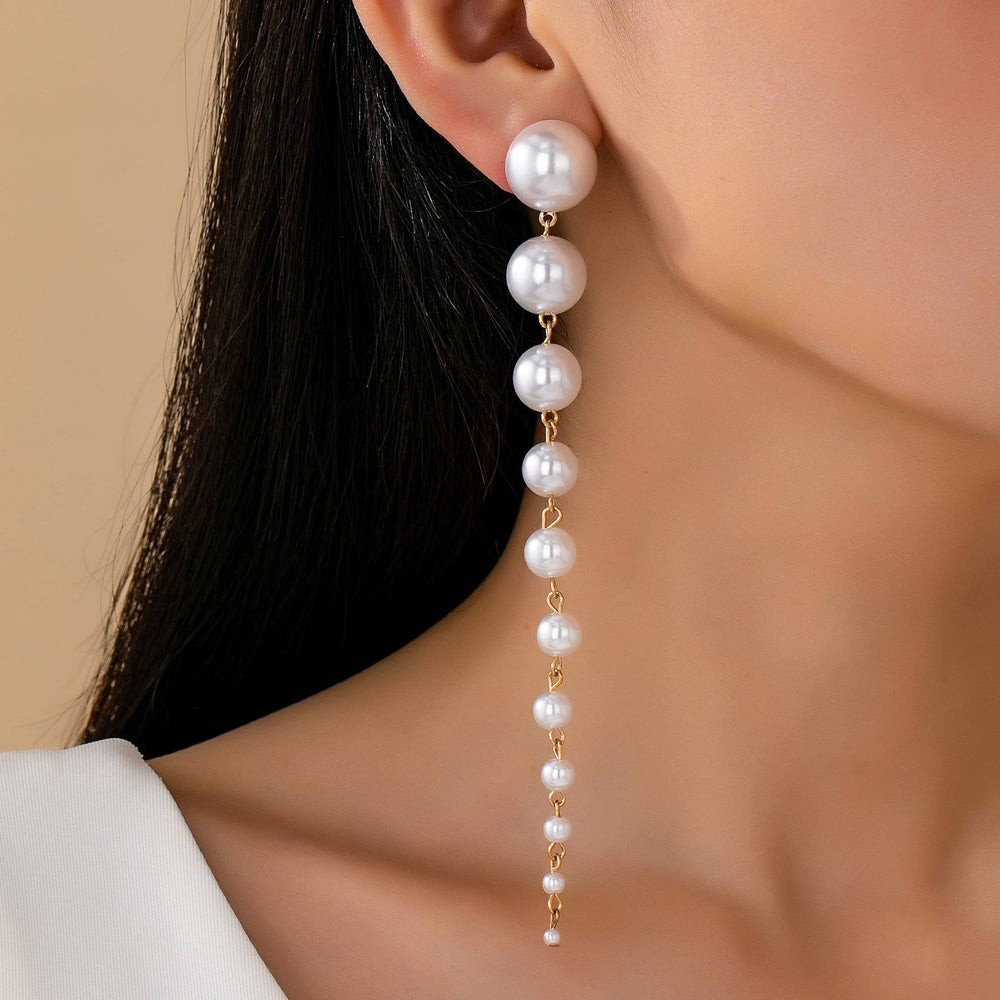 Pearl Cascade Statement Earrings