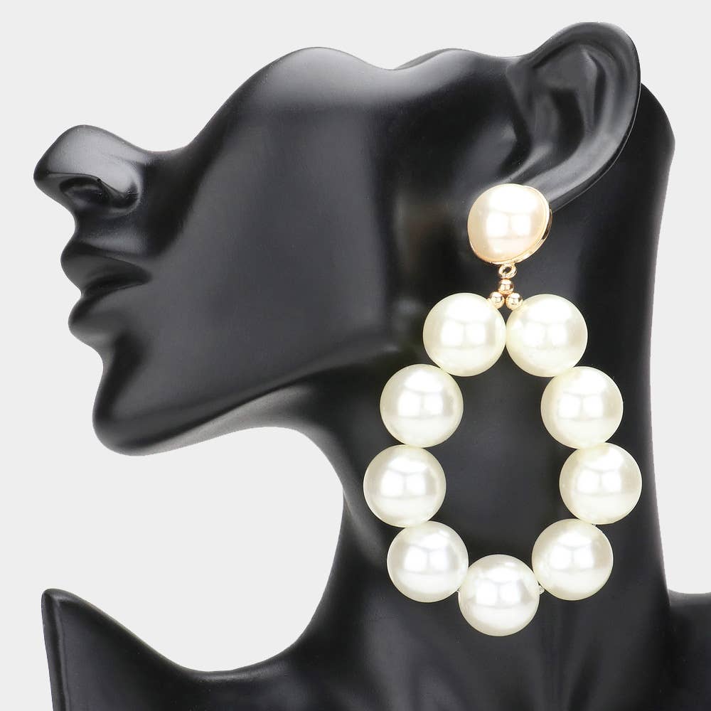 Chunky Beaded Loop Drop Earrings