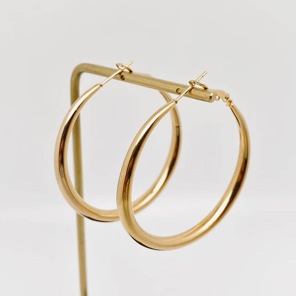 Hollow Gold Hoop Earrings